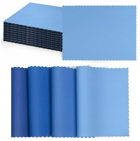 Whemyreat 120 manteles individuales desechables azules, 25,5 x 35,5 cm, juego de mesa de papel azul para bodas, cumpleaños, hogar, cocina, comedor, hogar, banquete, decoración de mesa