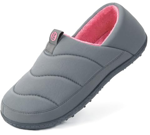 LongBay Women's Cosy Slippers Supportive Removable Massage Insole Ladies Versatile House Shoes Non-Slip Indoor Outdoor Grey, 5/UK