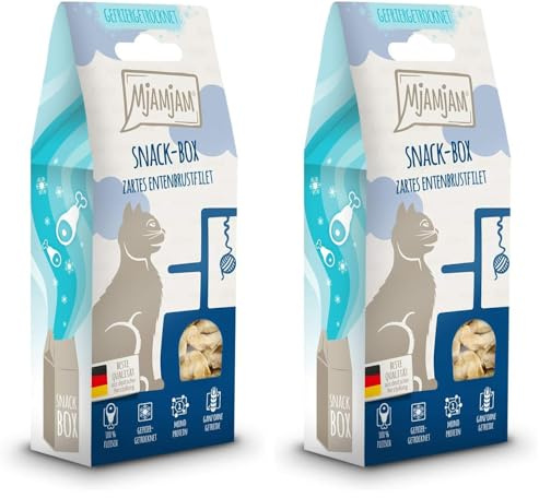 MjAMjAM - Snack Premium pour Chat - Snack Box - magret de Canard Fondant, Pack de 1 (1 x 40 g), Naturel sans Conservateur de synthèse (Lot de 2)