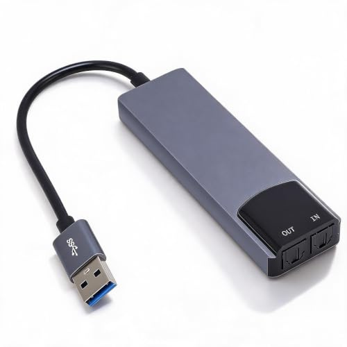 Annadue USB-ljudkort, Extern 5.1-kanalsadapter med Optisk SPDIF, Hög Ljudkvalitet, Multiutgångsportar, för PC-dator Hemmabio