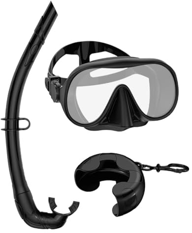 Juego de esnórquel para Adultos – Gafas de natación panorámicas – Incluye de Almacenamiento, Correa Ajustable y Juego Plegable | para Hombres, Mujeres, Deportistas, familias, Entrenamiento de