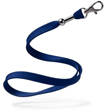Kandinsky Schlüsselbänder Lanyards unbedruckt, Dunkelblau (blau), mit Verschluss, 12 mm Breite (50 Stück)