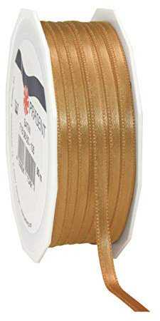Präsent C.E. Pattberg Satin Gold, 50 m Satinband zum Einpacken von Geschenken, 6 mm Breite, Geschenkband zum Dekorieren & Basteln, Dekoband, Anlass