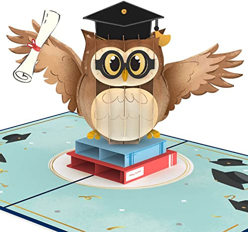 papercrush® Pop-Up Karte Eule mit Doktorhut - Lustige 3D Glückwunschkarte oder Geldgeschenk zum Doktortitel und Abschluss - Glückwunsch zur bestandenen Prüfung (Examen, Bachelor, Master, Abitur 2025)