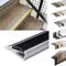 KARAT Perfil de borde de escalón, aluminio, antideslizante, con material de montaje, perfiles angulares (Powergrip goma individual, negro, 1340 x 42 x 20 mm, preperforado)