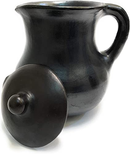Chamba Clay Pitcher with Lid – 1.3L Handmade Colombian Chocolate & Water Jug – Unglazed, Non-Toxic & Heat-Retaining – Traditional Earthenware for Authentic Flavor
