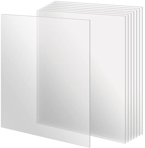 FUNSUEI 8 Pack 30 x 30cm Clear Acrylic Plastic Sheet, 3mm Thick Transparent Acrylic Board for Painting, Picture Frame, Craft
