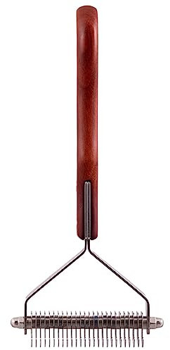 Dezynadog Dematting Coat Rake - Deshedding Brush for Dogs - Undercoat Rake for Deshedding & Detangling - Hair Stripping - Suitable for Various Coat Types, Wide 26 Tooth