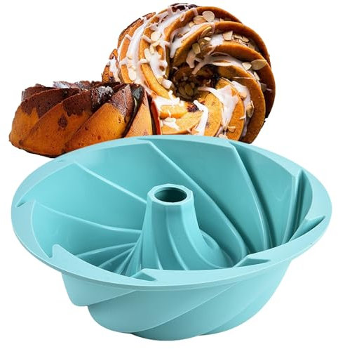 XineYuor Moule à kouglof en silicone - Diamètre : 25 cm - Revêtement antiadhésif - Réutilisable - Vert