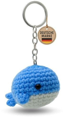 Porte-clés KEYSPACE Walsili – Amigurumi – Amigurumi – joli cadeau pour femmes – Baleine – cadeau pour petite amie – baleine, Bleu, Taille unique