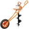 ROMYIX Benzin Erdlochbohrer, 63cc 3PS Erdbohrer Gartenbohrer mit 800mm Zoll Bit,2-Takt Motor, 1,3L Tank, 8800±300rpm,Fliehkraftkupplung