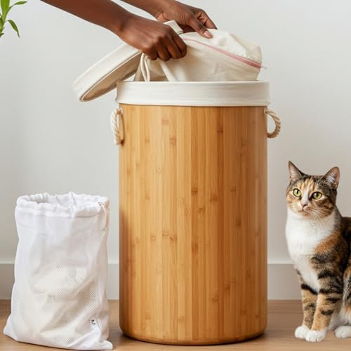 Panier à linge- panier a linge pliable bambou– corbeille a linge- panier de rangement bac a linge paniere a linge sale laundry basket- boîtes de rangement avec sac en tissu amovible- sac à linge