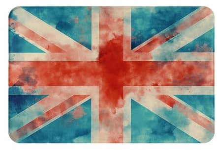 Felpudo Exterior Felpudo Divertidos Felpudo De Bienvenida Atrapar Suciedad Alfombra Puerta para Interior Cuarto Garajes 40X60Cm Bandera De Union Jack