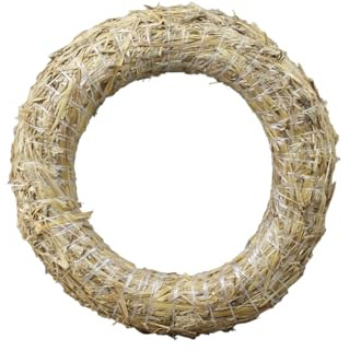 Corona de paja Ø 35 cm – Forma natural de paja para coronas, decoraciones de puerta y floristería – Corona de paja hecha a mano para Navidad, Pascua y manualidades estacionales