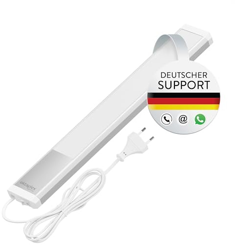 Oktaplex Riva Lampada da incasso per cucina a LED, piatta, bianco caldo, 40 cm, 435 lm, luce da cucina con interruttore, 6 W, 230 V, illuminazione per sottopensile, colore: argento