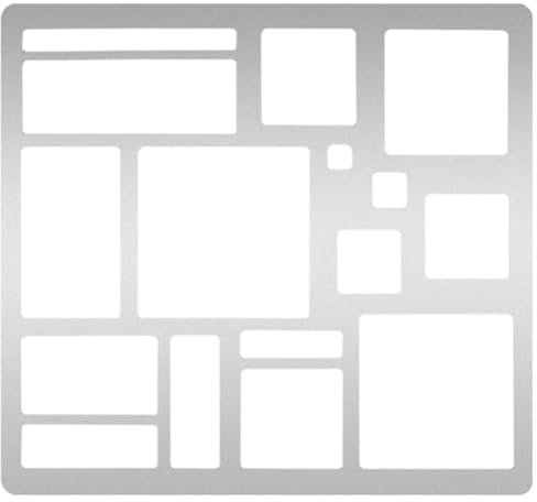 UNICRAFTALE Stencil in Metallo Ritagli Quadrati e Rettangolari per Diario in Acciaio Inossidabile Modello Geometrico per Pittura e Fai Da Te Scrapbooking