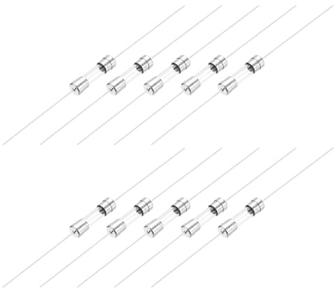 QUARKZMAN Fusible de vidrio de 6.3A 250V de 5x20mm con cable de Pb Fusible de retardo de tiempo con certificación UL para electrodomésticos (paquete de 10)