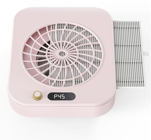 Trsaow Aspiratore Professionale per Polvere da Unghie con Aspirazione Potente 360°, 45 Livelli di Velocità & Filtro Riutilizzabile, 160CFM 4300RPM Estrattore di Polvere Silenzioso