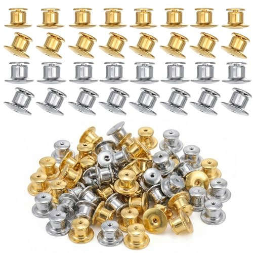 SWYZOR Pasadores de Bloqueo Metal Pasadores Pin,40 Piezas Pasadore de Bloqueo Metal,Alfileres de Cierre de Rosca, para Broches, Esmalte, Alfileres de Solapa
