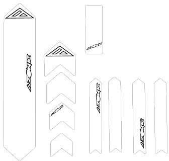 AZONIC | Fahrrad-Rahmenschutz | MTB Downhill Freeride Mountainbike BMX | Spezielles Diamantprofil und Beste Kratzfestigkeit, Einfach zu montieren, Wenig Gewicht | Frame Guards | Klar| L