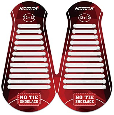 HOMAR Lacci di Gomma Elastici per Scarpe Casual, Ginnastica e Stivali, Senza Nodo Stringhe in Silicone Impermeabile con Multicolore per Bambini e Adulti