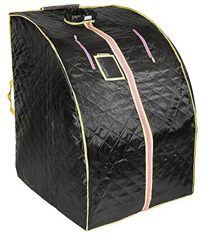 YIFAA 1000W ångbastu, bärbar infraröd bastu spa tält 98 x 70 x 80 cm (svart, A)
