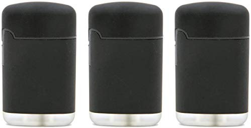 KMC Austria Design Feuerzeug Sturmfeuerzeug - Original Easy TORCH8® Jet Outdoor Gas-Sturmfeuerzeug schwarz mit gummierter Oberfläche. 3er Pack.