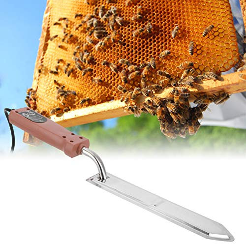 Haofy Honig-Entdeckelungsmesser, Edelstahl Elektrischer Honigschneider 50-180℃ Temperaturregelung Honig-Schneidemesser für Imker Honig-Sammlungs-Schneidwerkzeug(EU)