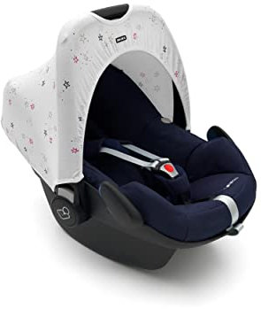Dooky Hoody, Sonnenblende/Sonnenschutz für Autositz, Kinderwagen und Buggy (mit optimalem UV-Schutz 40+, alle Altersgruppen 0+, passend für die meisten Marken, waschbar), Twinkle Stars