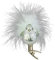 Christbaumschmuck Vogel mit Federn auf Clip 5,5cm mundgeblasenes Glas handbemalt - Glasfigur Dekovogel auf Klammer Grün/Weiß - Weihnachtskugeln - Vögel Deko & Weihnachtsbaumschmuck
