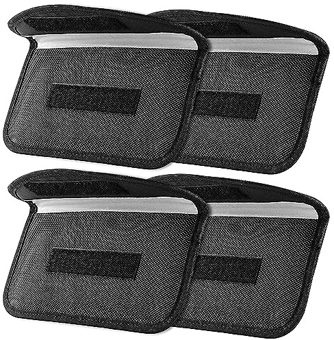 ONEVER Lot de 4 Pochettes de Protection pour GPS et RFID, étui Faraday pour téléphone Portable, clé de Voiture, Porte-clés, Protection des données et de la personnalité