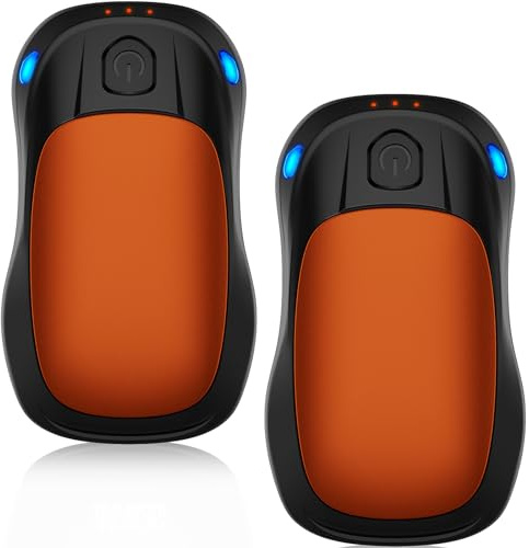 Chauffe Main Rechargeable, Lot de 2 Chaufferette Main Reutilisable avec 20 Heures de Chauffage Longue Durée, USB Chauffe-Main Electrique avec 3 Niveaux de Chauffe pour Poches et Gants en Hiver Froid