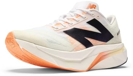 New Balance Men's FuelCell Supercomp Elite V4 Running Shoe, White/Angora/Hot Mango, 10