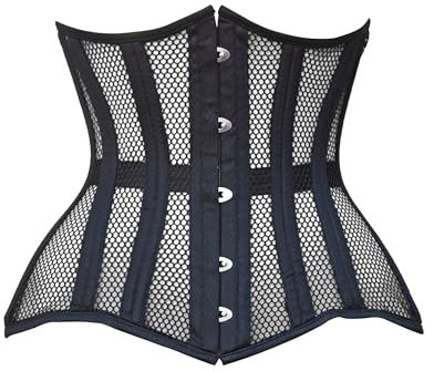 Hi-GERMANWEARS Ultimate Waist Training Corset - Breathable Double Steel Boned Underbust Cincher for Women - Tummy Control & Posture Support (DE/NL/SE/PL, Alphanumerisch, 3XS, Regular, Regular, Black)
