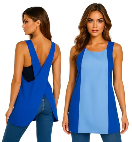 Delantal Cocina Mujer , Bata Trabajo Mujer, Babi Escolar Infantil, Resistente al agua y manchas.Cruzado, Delantales Originales con 2 Bolsillos, Bata Maestra, Babis Maestra, Bicolor. (AZUL 13/15)