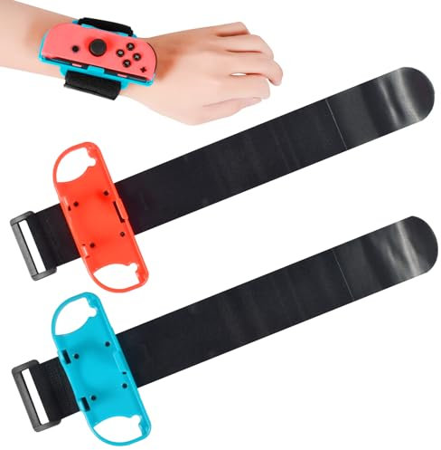 2 Stück Armband für Just Dance, Switch Dance 2025 2024 2023 2022 2021, Verstellbarer Elastischer Armbinden Gurt Kompatibel mit Nintendo Switch Joy Con Controller Sportspiel