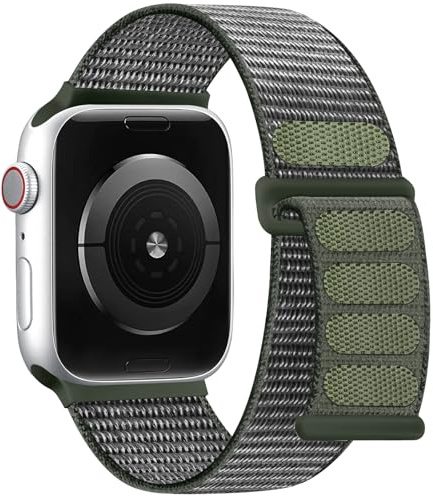 DaQin Nylon sportloop kompatibel med Apple Watch Band 40 mm 38 mm 41 mm 42 mm 44 mm 45 mm 49 mm, mjuka andningsbara flätade remmar armband för iWatch band för kvinnor män serie 9 8 7 6 5 4 3 2 1 SE