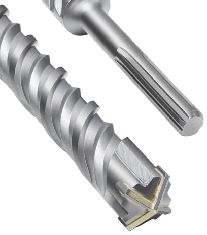 Punta SDS Max a doppia elica, con 4 taglienti in carburo di tungsteno, per trapano a percussione, ideale per calcestruzzo, pietra e pietra naturale, 40 x 600 mm
