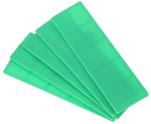QUARKZMAN 50 Stück Unterlegplatten Kunststoff Abstandshalter 100 x 28 x 2 mm Fliesenkeile Distanzplatten Ausgleichsplatten Distanzklötze Unterlegklotz Verglasungsklötze für Fenster, Grün
