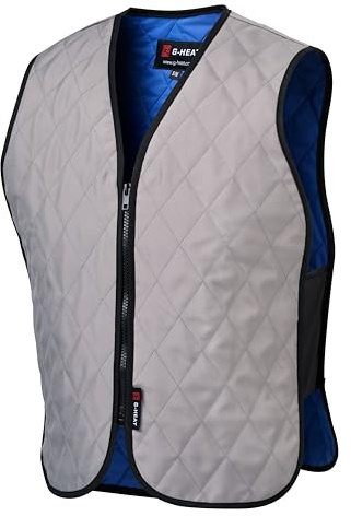 G-HEAT - Chaleco refrescante con tecnología policool | Ultraligero y transpirable | Efecto de frescura instantánea | Ideal para trabajar al aire libre, deporte y canículo, gris, S/M