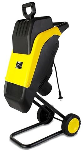 Biotrituratore/trituratore elettrico professionale da 2500 W, biotrituratore da giardino con diametro massimo di 35 mm, trituratore di foglie e rami con sacco di raccolta da 50 l, trituratore da gia
