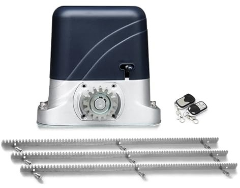 Basic Model Sliding Gate Opener AC600KG 1400LBS with 6 Meters Steel Rack Zipper Gear Frame for Home Villa Metal Iron Gate(Kit a)