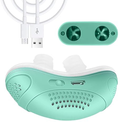 Qkbuza Aides Anti-Ronflement | Dispositif Anti-Ronflement Portable - Appareil Portable Respirant Électrique Silencieux Maintien des Voies Respiratoires Amélioration Respiration