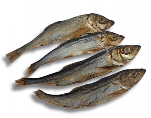 LUCZE, Premium baltisk sill, torkad fiskgodis utan tillägg, mellanmål för hundar och katter, rik på omega-3, skonsamt lufttorkad, 13–18 cm (100 g)