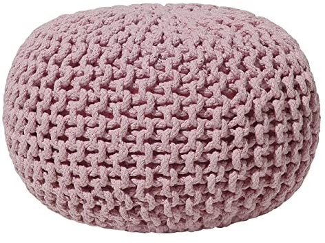 Beliani Trendy Ottoman in Rosa Baumwolle 40x25 cm Conrad