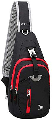 OIWAS Bolso Bandolera Hombre Cruzada Mochila Negra Pequeña Bolsa de Hombro para Deportes al Aire Libre Senderismo Ciclismo Montañismo y Viajes