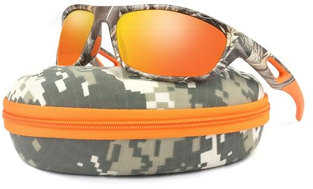JIANGTUN Camo Polarized Wrap-around Sport Sunglasses for Men Women UV400 Driving Fishing Hunting Sun Glasses