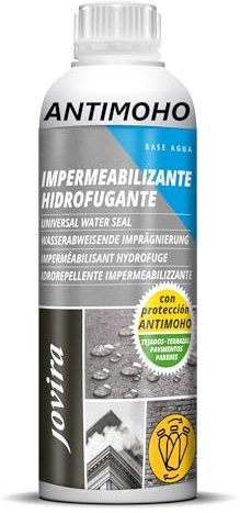 JOVIRA PINTURAS Impermeabilizante Transparente Líquido. Hidrofugante Invisible, No Genera Película, Protección Total en Fachadas, Hormigón,Terrazas, Tejados. Waterproof. (Antimoho, 1 Litro)
