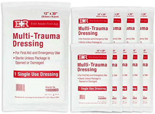 Ever Ready First Aid Multi-Trauma Sterile Non-Woven Dressing 12” x 30” - 10 Count