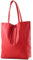 modamoda de T163 Damen Leder Shopper Schultertasche Large mit Innentasche handmade in Italy, Farbe:Rot2021